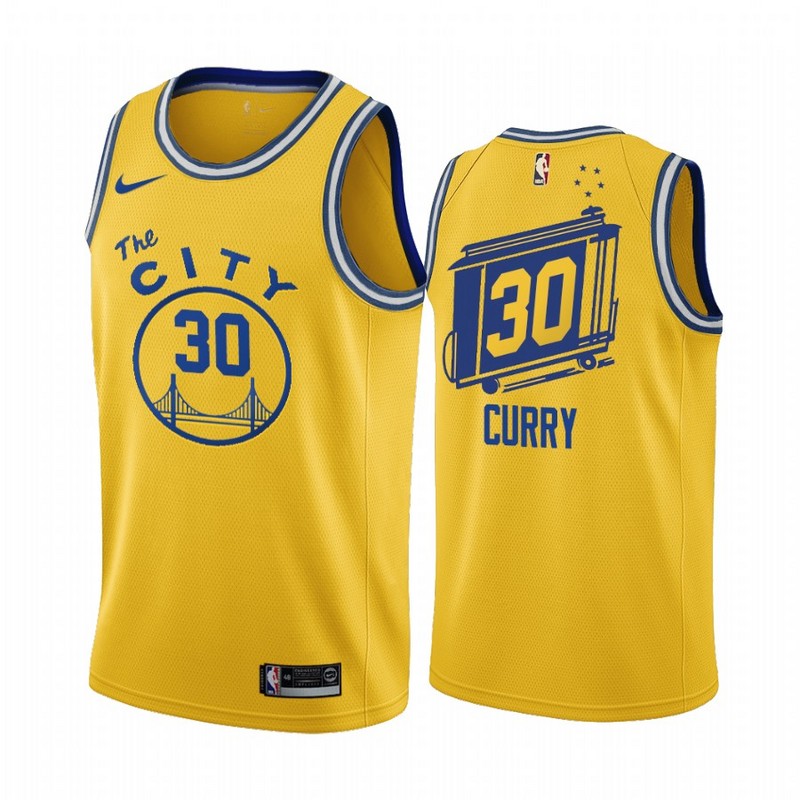 Men Golden State Warriors 30 Curry yellow Game new Nike NBA Jerseys 2
